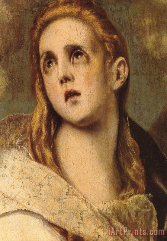 The Penitent Magdalene [detail] painting - El Greco The Penitent Magdalene [detail] Art Print